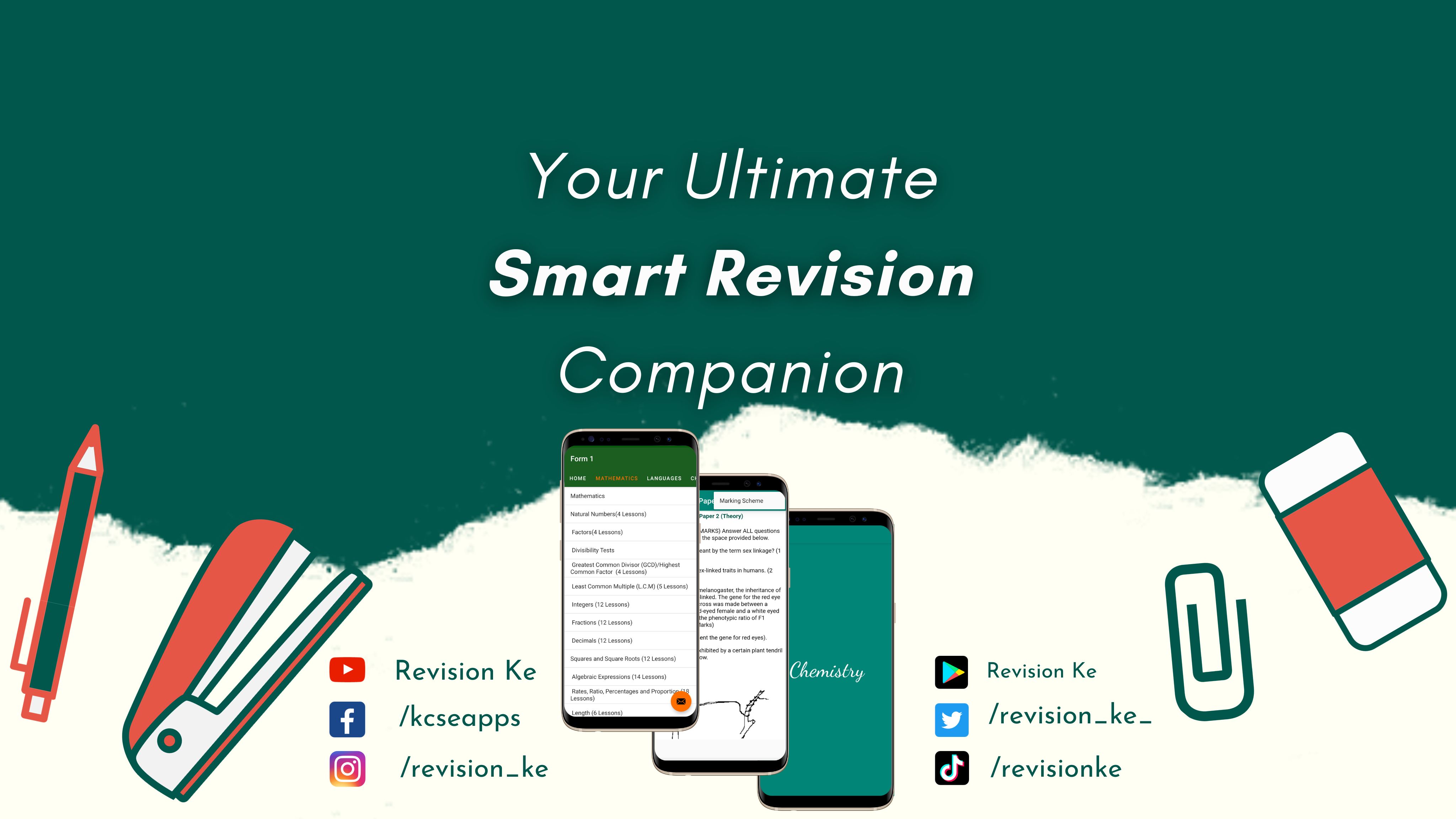 Kenyan high school students studying KCSE with Revision KE apps